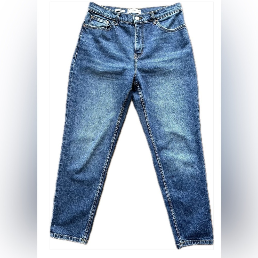 MNG Jeans Newmom Comfort High Rise Mom Denim Jeans - Blue Medium Wash Size 8